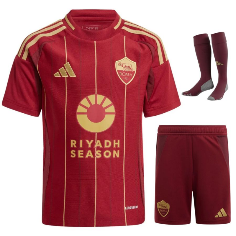 Completo Ufficiale AS Roma Bambini 2024/2025 – Maglia Casa, Pantaloncini e Calzettoni